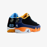 mens jordan 9 retro low (black/challenge red-deep royal blue)
