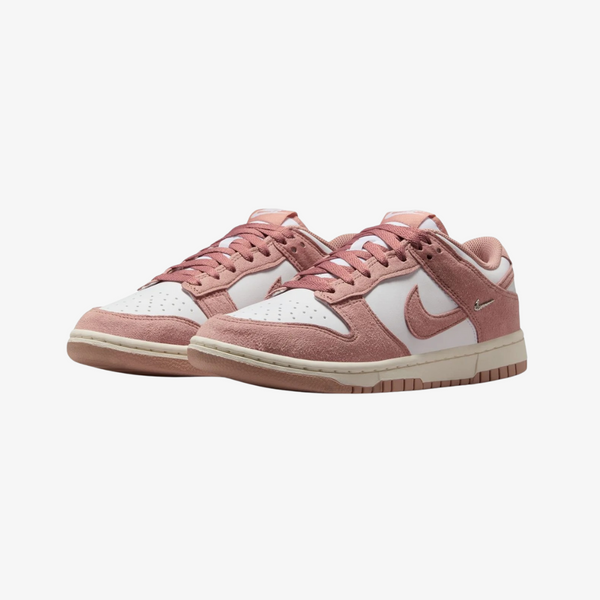 womens nike dunk low (white/particle pink)
