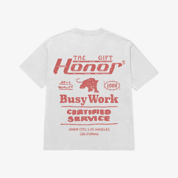 mens honor the gift busy work s/s tee (white)