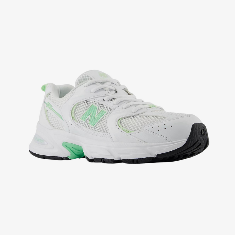 gradeschool new balance 530 (white/green)