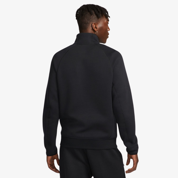 mens nike sportswear half zip tech fleece (black)