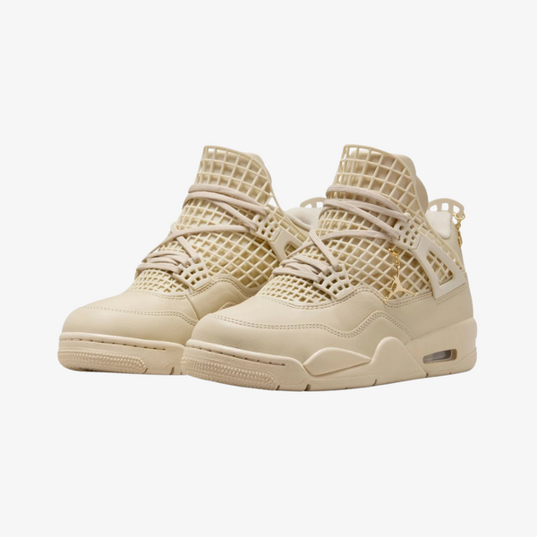 womens jordan 4 net (rattan/metallic gold)