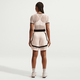 womens nike sportswear chill knit mid rise short (chalk)