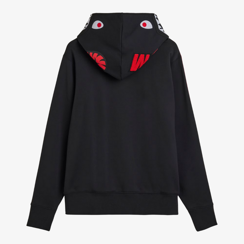 mens adidas x bape full zip shark hoodie (black)