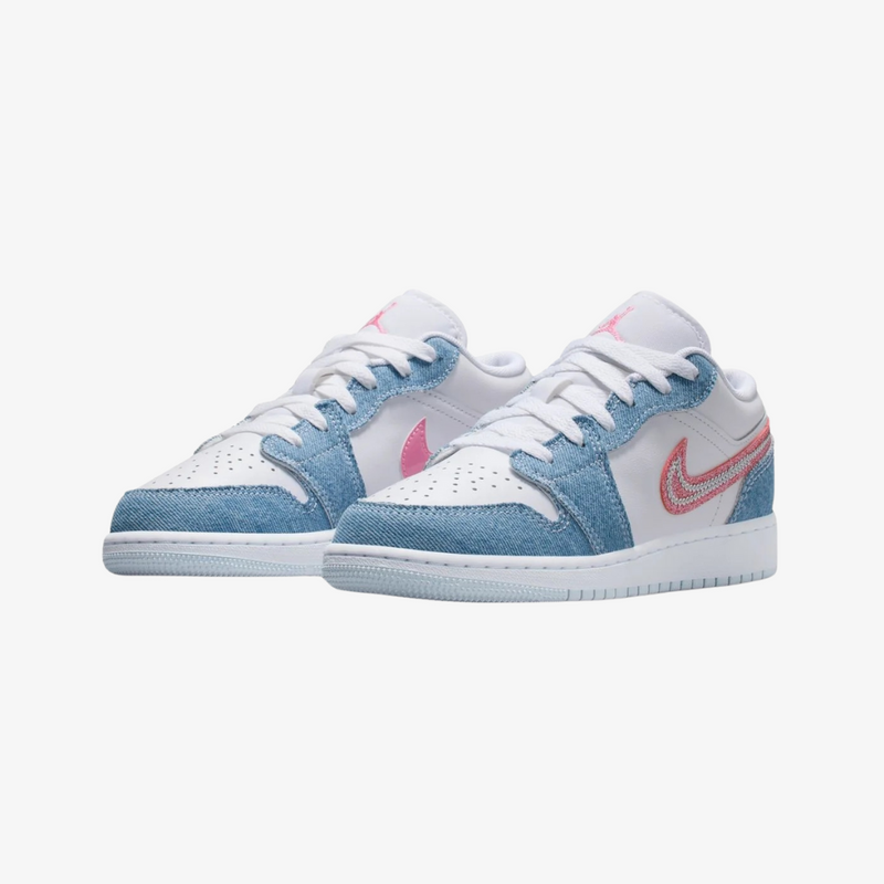 gradeschool jordan 1 low se (cobalt bliss/pink glow)