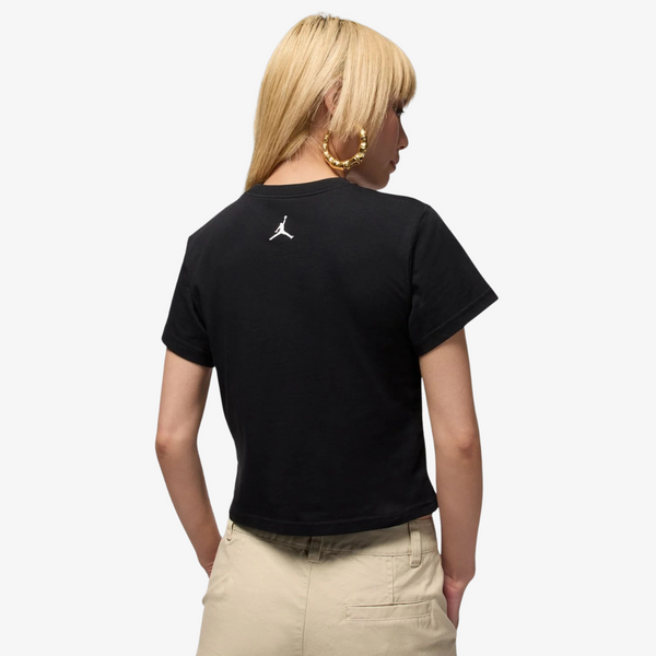 womens jordan brooklyn s/s tee (black/white)