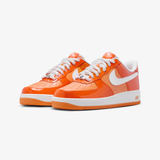 mens nike air force 1 '07 lv8 patent leather (safety orange/white-sport orange)