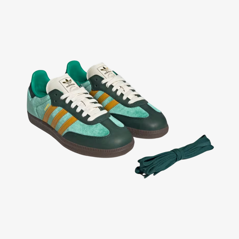 womens adidas samba og (court green/preloved yellow)