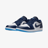 mens jordan 1 low (midnight navy/university blue)