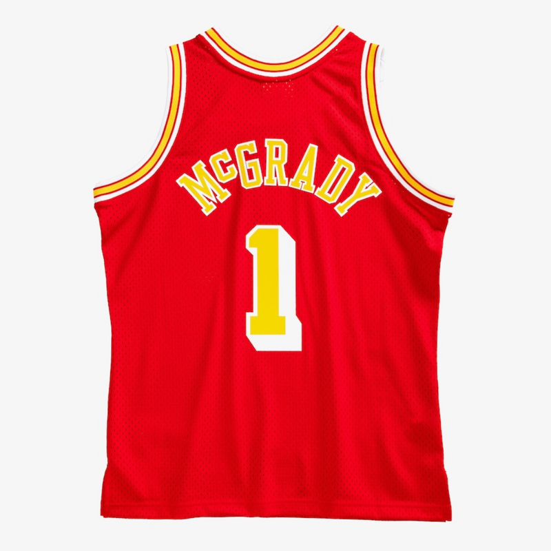 mens mitchell and ness tracy mcgrady jersey (red/yellow)