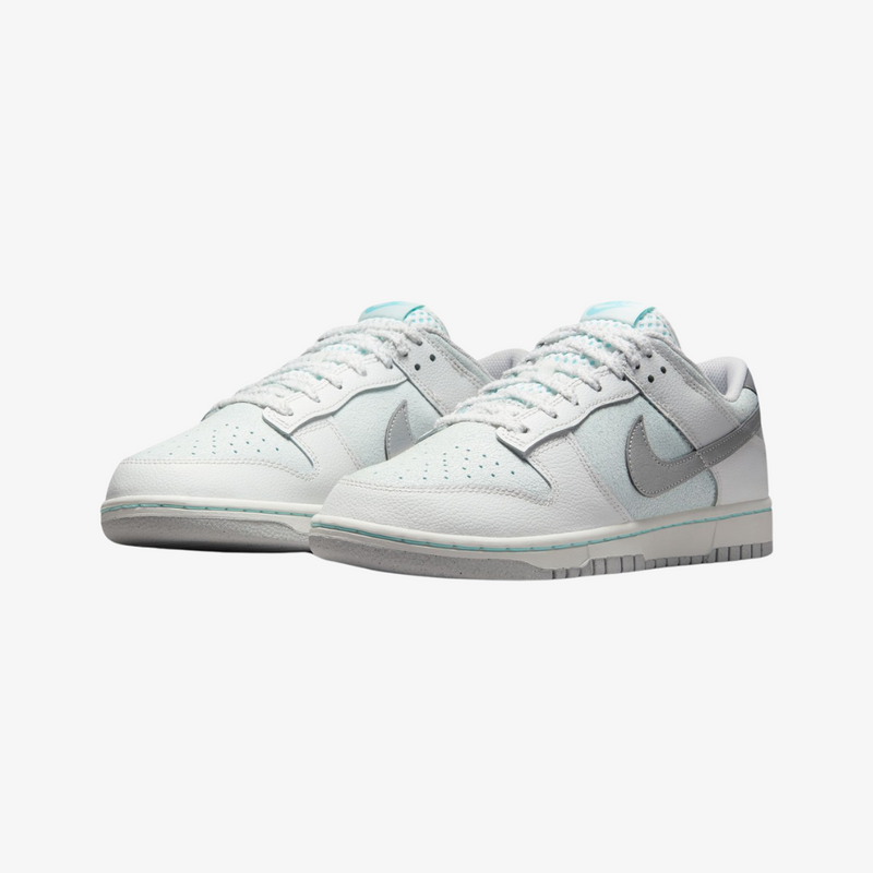 mens nike dunk low retro se (summit white/metallic silver)