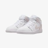 preschool jordan 1 mid se (white/field silver-white)