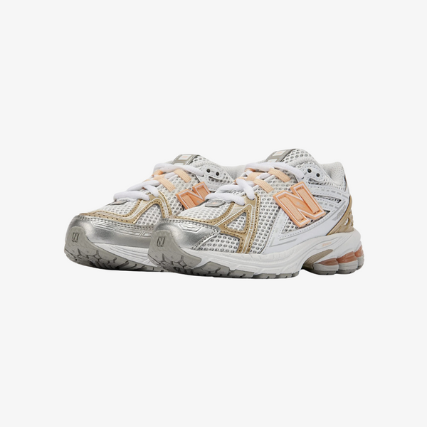 preschool new balance 1906 (silver metallic/peach bloom)