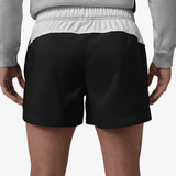 mens jordan brooklyn shorite shorts (black/white/metallic silver)