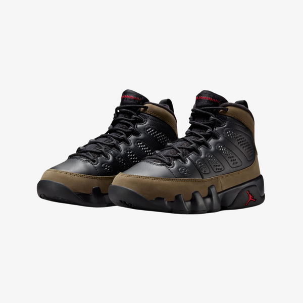 gradeschool jordan 9 retro (olive)