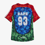 mens adidas x bape teamgeist tee (blue/red/green)