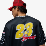 mens jordan essentials s/s top (grey/black/red)