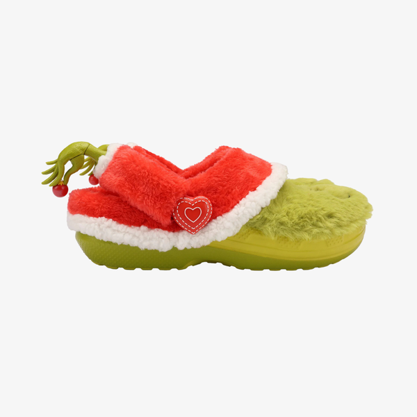 gradeschool crocs x the grinch classic lined clog (green/red)