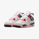 gradeschool jordan 4 retro (off white/fire pink-anthracite)