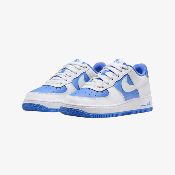 gradeschool nike air force 1 low (white/royal pulse)