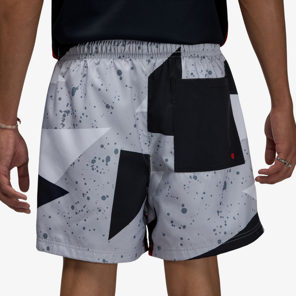 mens jordan essentials 5" poolside shorts (cement grey/fire red)