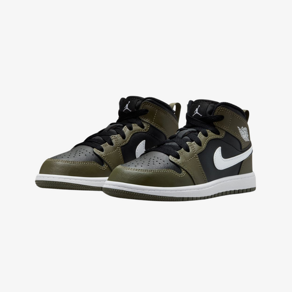 preschool jordan 1 mid (black/olive)