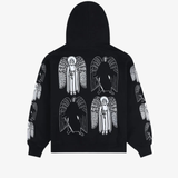 mens pleasures angel demon hoodie (black)