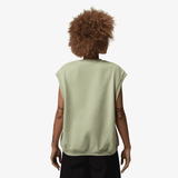 womens jordan flight fleece vest (olive aura/lawn)