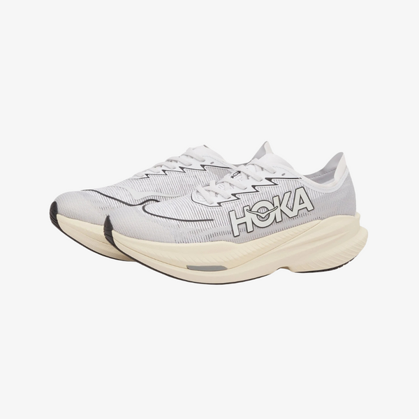 mens hoka mach x 2 (white/grey)