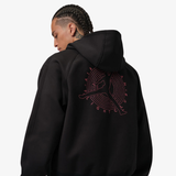 mens jordan flight club zip up fleece hoodie (black)