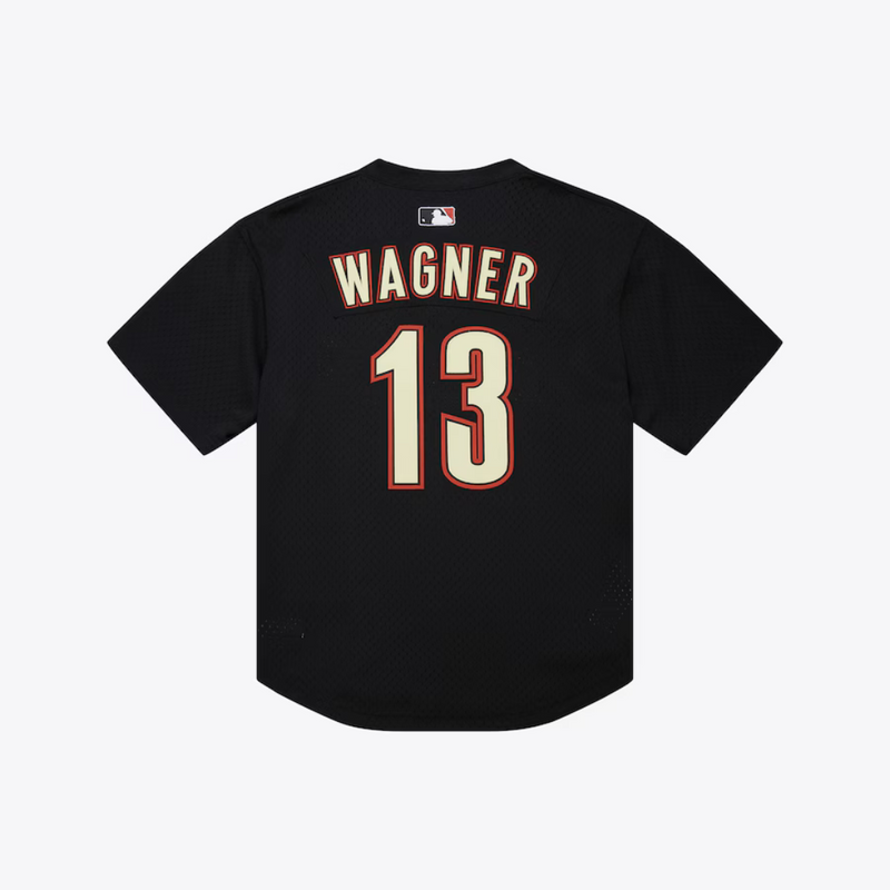 mens mitchell and ness wagner jersey (black)