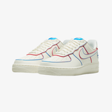 womens air force 1 '07 (sail/multi-color-action red)