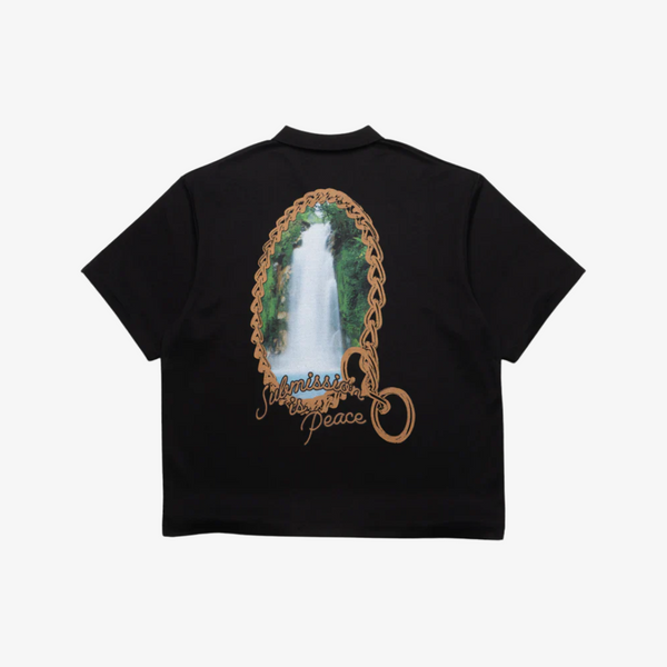 mens pleasures submission boxy polo (black)