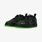 preschool jordan 1 low se (black/black/scream green)