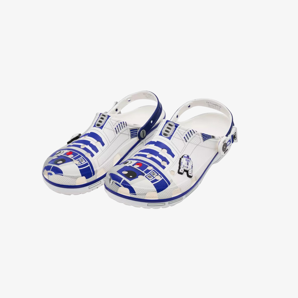 toddler crocs x starwars r2d2 classic clog (white/blue)