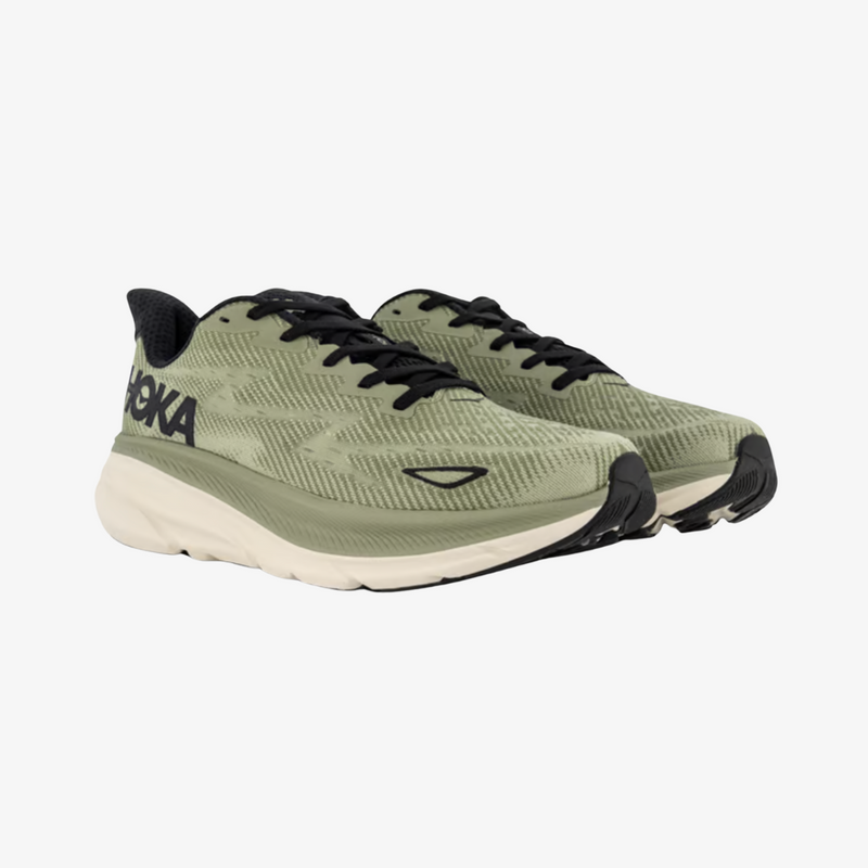 mens hoka clifton 9 (olive/black)