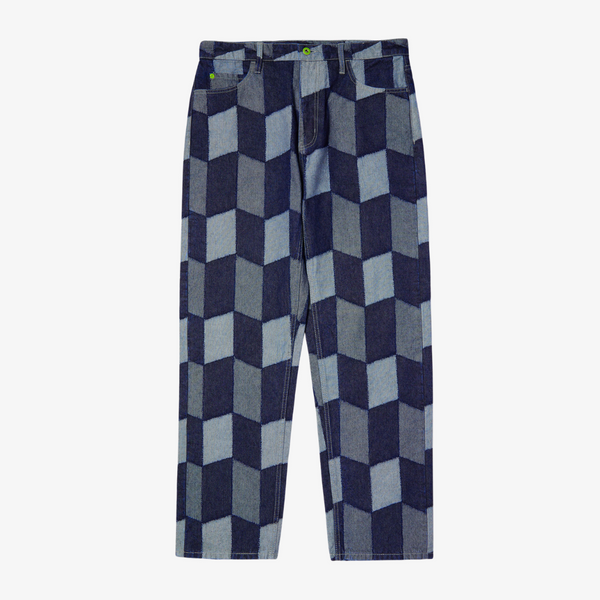 mens huf patchwork denim pant (blue)