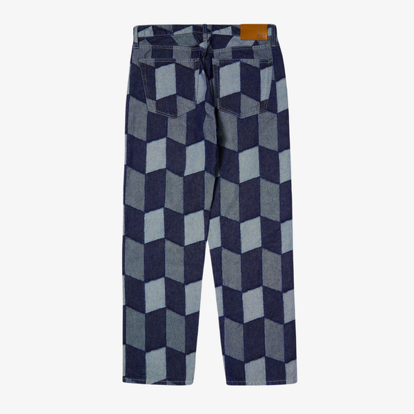 mens huf patchwork denim pant (blue)