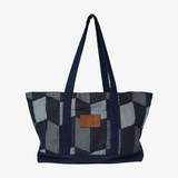 huf patchwork denim tote (blue)