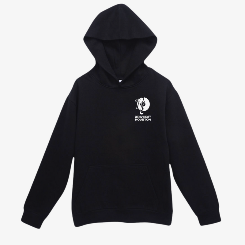 mens ridin' dirty roc logo pullover hoodie (black)