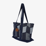 huf patchwork denim tote (blue)