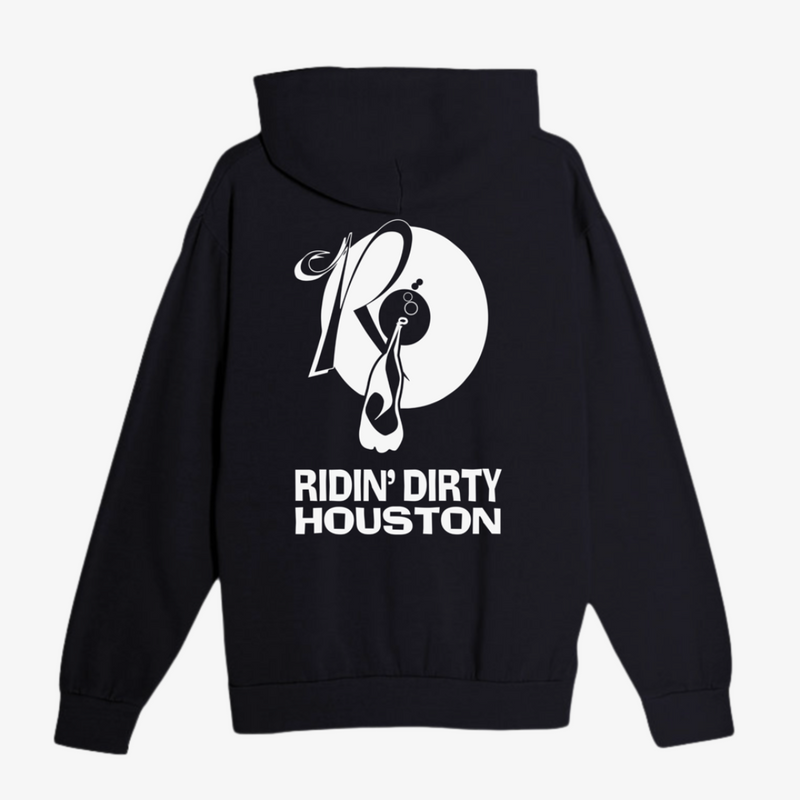 mens ridin' dirty roc logo pullover hoodie (black)