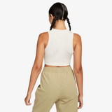 womens nike sportswear chill knit tight cropped mini-rib tank top (light orewood)