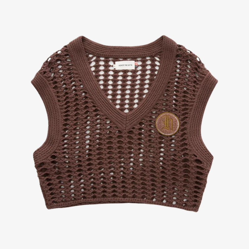 womens honor the gift sweater vest (brown)