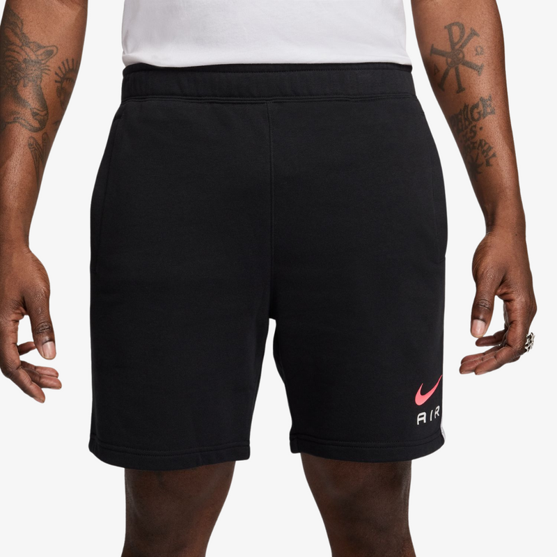 mens nike air french terry shorts (black/white)