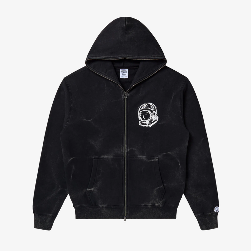 mens billionaire boys club zip helmet hoodie (black)