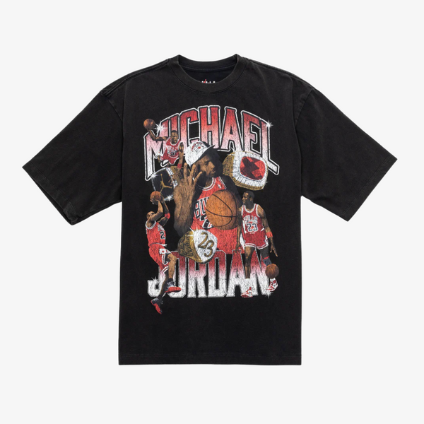 mens jordan flight oversized s/s tee (black)