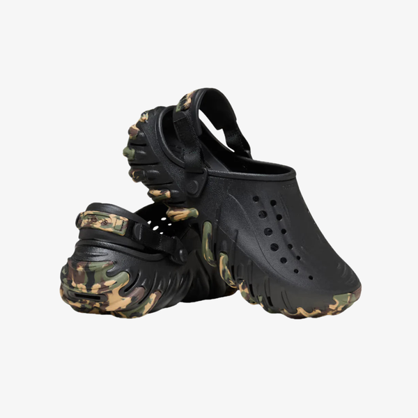 mens crocs echo camo ro clog (black)