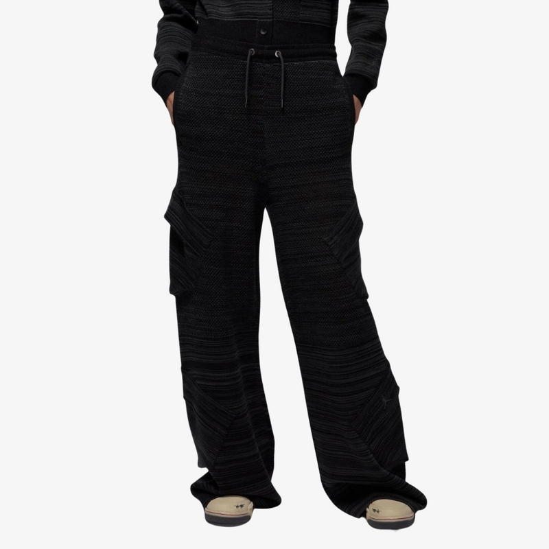 womens jordan x tela knit pants (dark smoke grey/black)