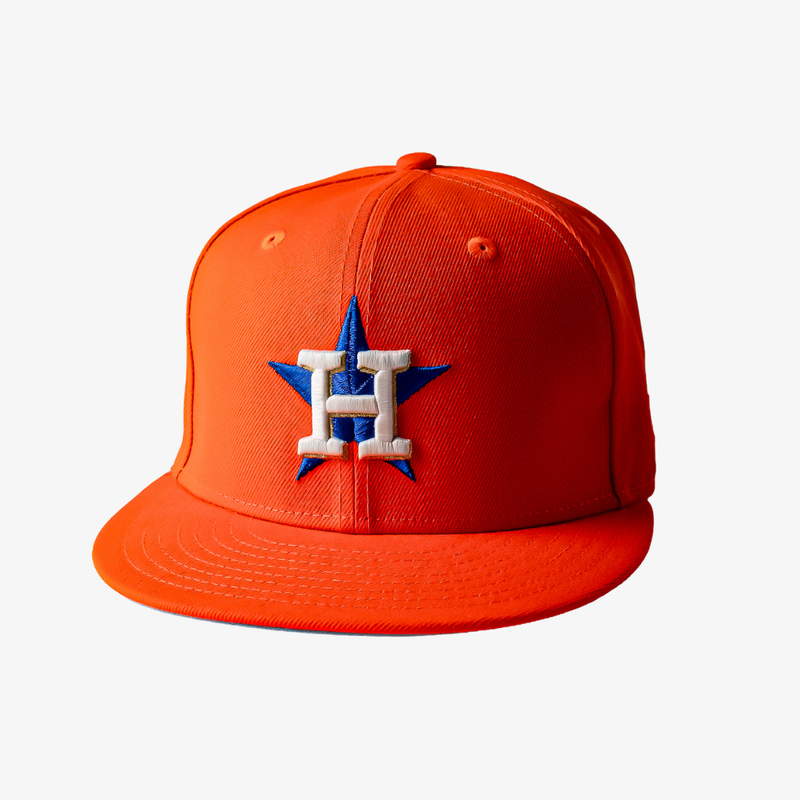 Houston Astros orange cap with a logo on a white background